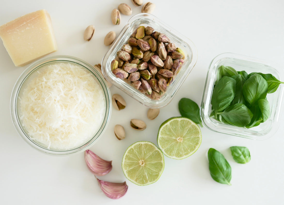 ingredienser til pistaciepesto 