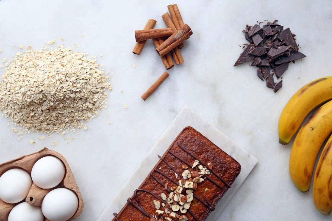 bananbrød med chokolade og havregryn