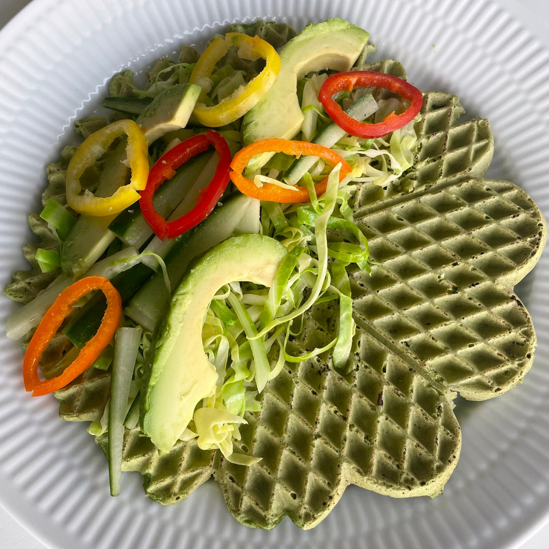 Spinatvafler med fyld