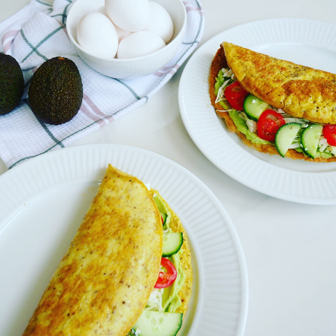 æggewraps med grøntsagsfyld