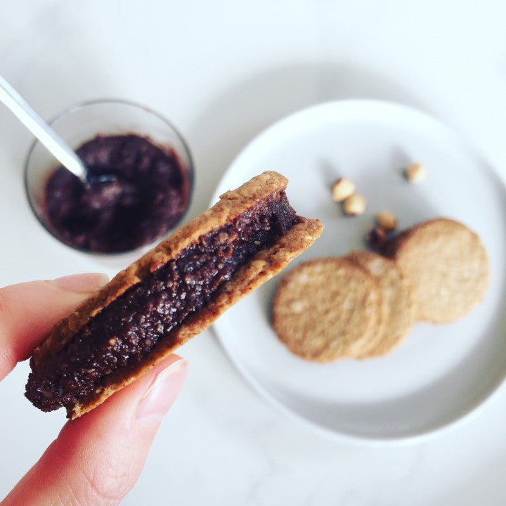 Kiks med nutellacreme i midten