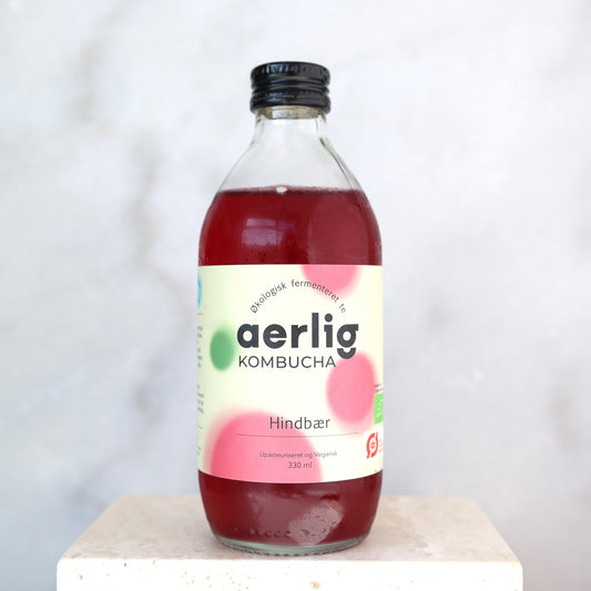 Aerlig kombucha med hindbær