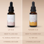 Sammenligning af de to Ren Lykke ansigtsolier