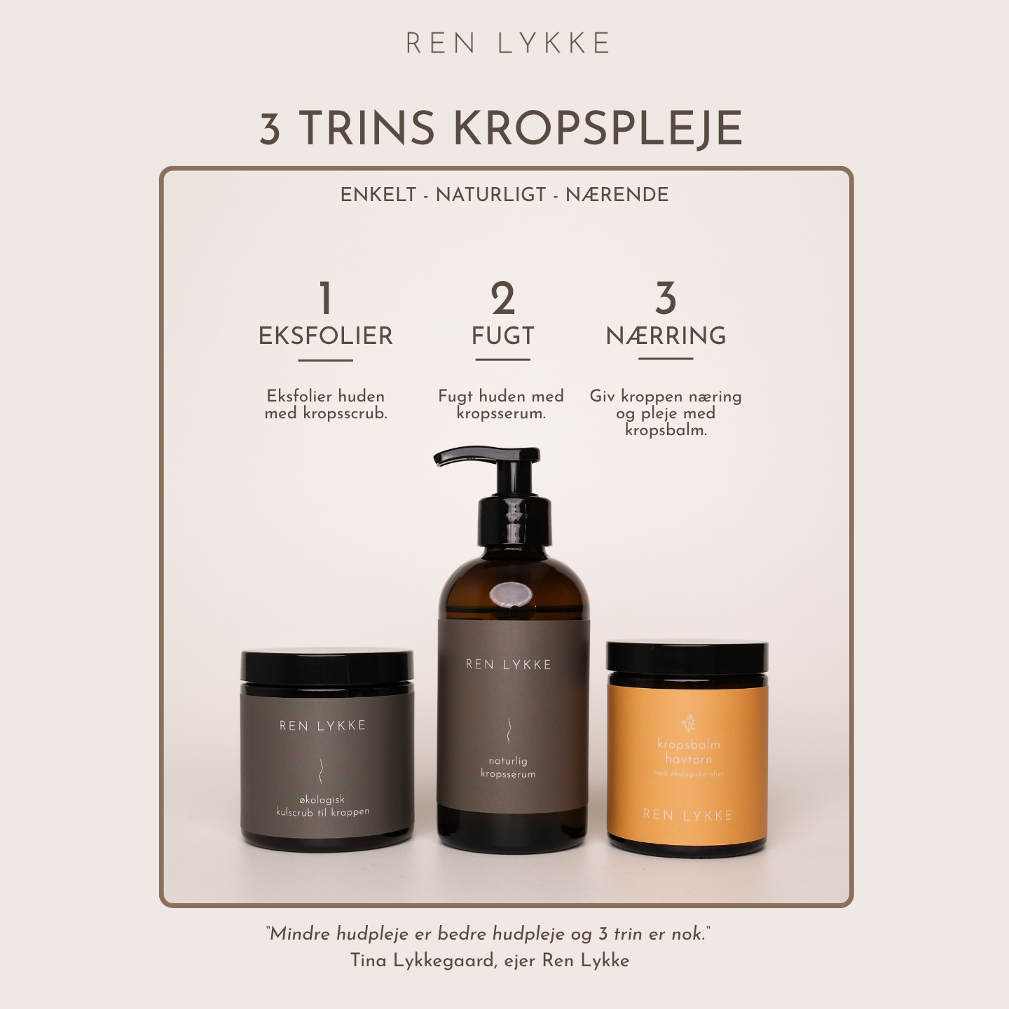 Tre trins kropspakke med kropsbalm