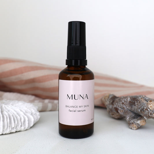 Muna Balance my skin facial serum 50 ml. | Luksuriøs Eksfoliering & Dybdevirkende Fugtserum