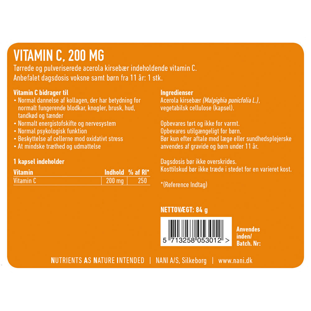 Nani Acerola C etiket