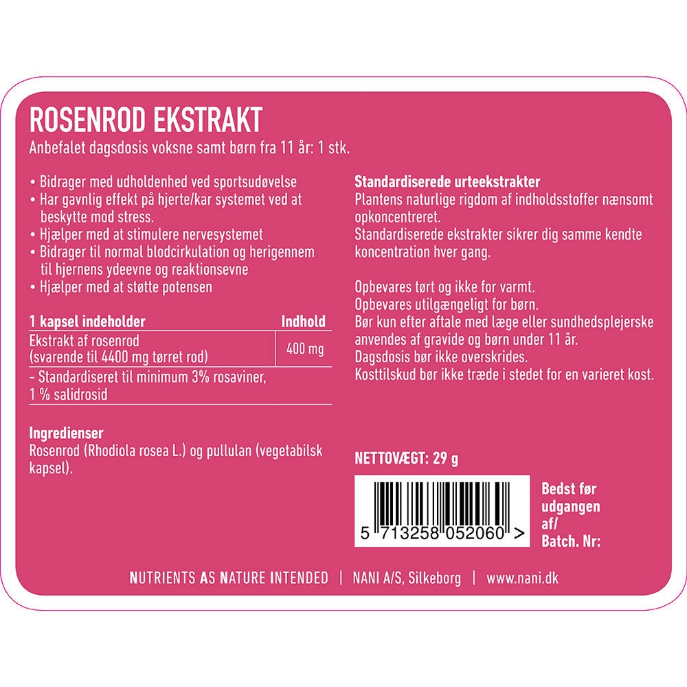 Nani Rosenrod 60 vegetabilske kapsler