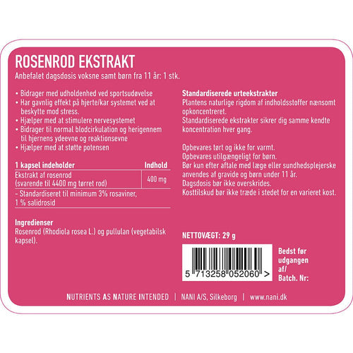 Nani Rosenrod 60 vegetabilske kapsler