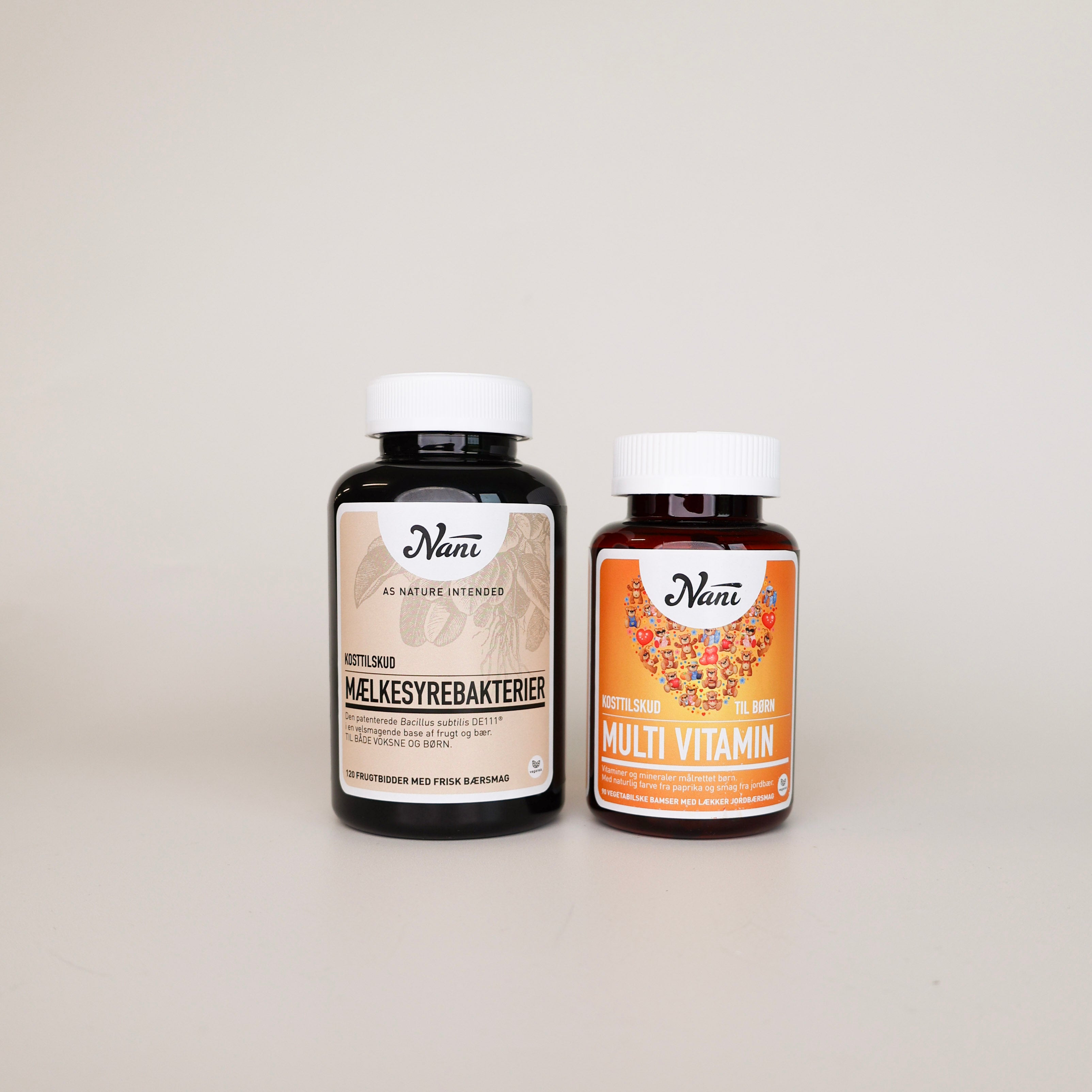 Pakke med multivitamin & mælkesyrebakterier til børn