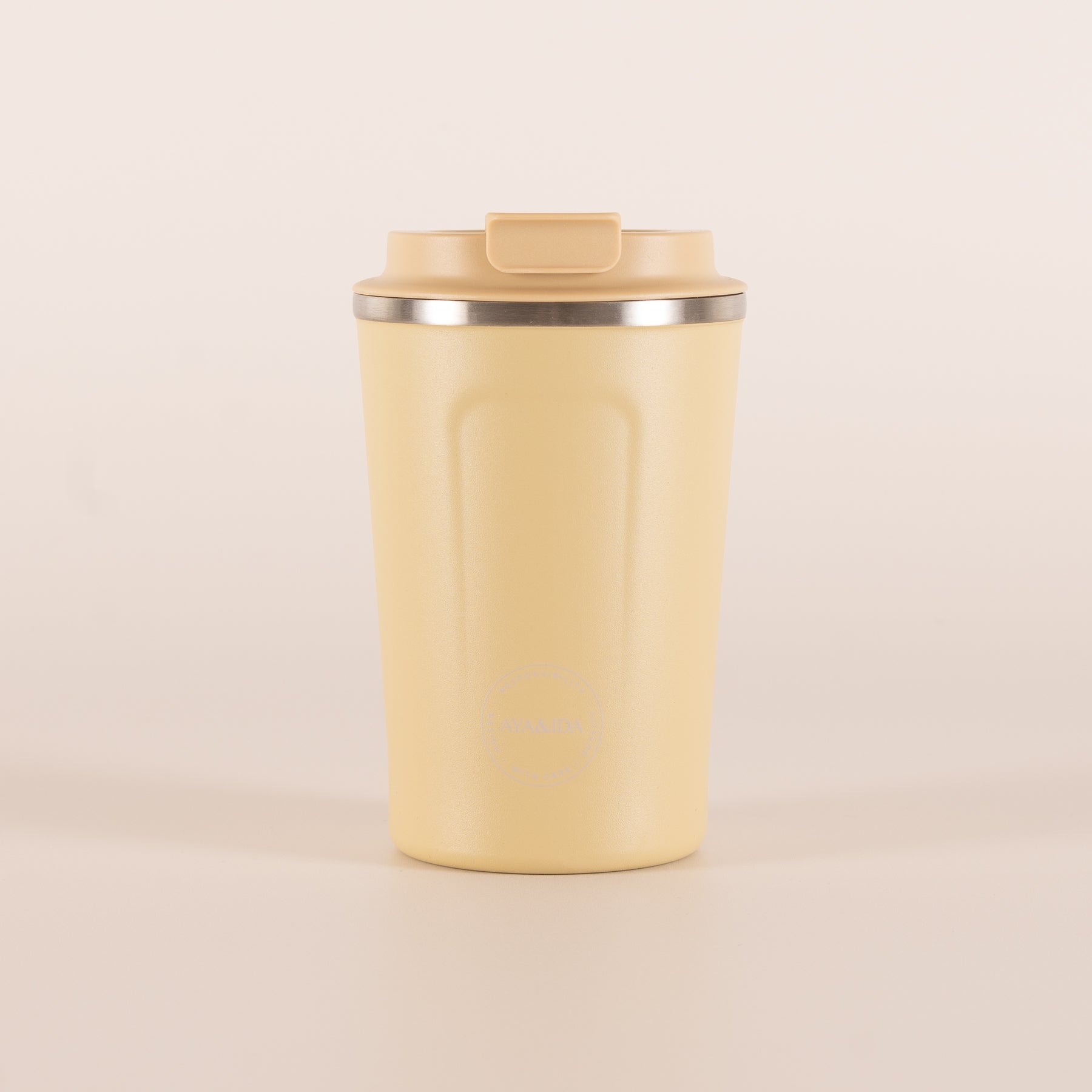 Aya&Ida termokrus Dusty Yellow 380 ml med låg og stålring