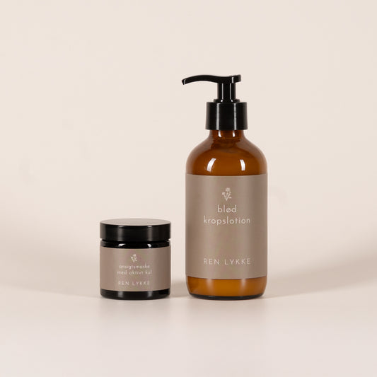 Blød kropslotion og ansigtsmaske med aktivt kul